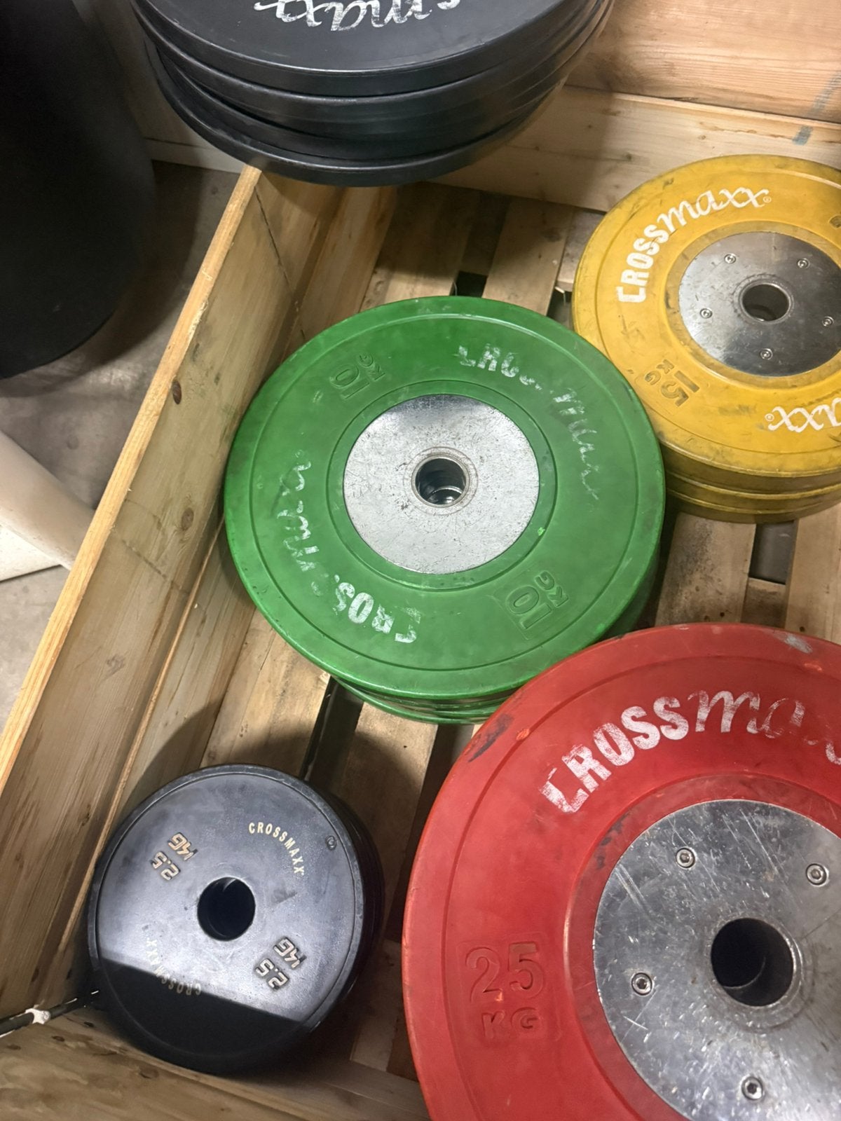 Lifemaxx crossmaxx competition bumper plates / 50 mm schijf, Ophalen, Benen, Gebruikt, Overige typen