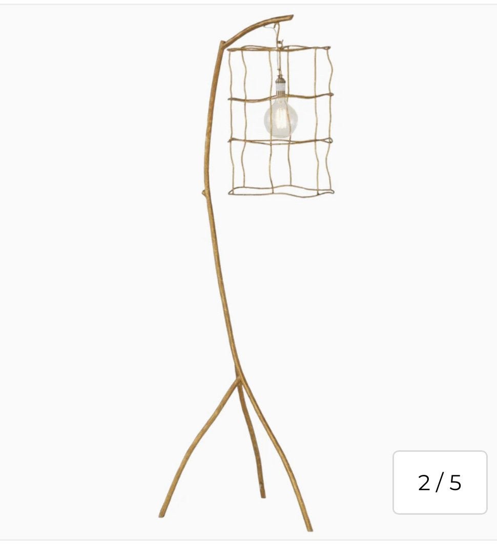 Vloerlamp Nuvo Twig (zgan), Barok, vintage, modern, Zo goed als nieuw, Metaal, 150 tot 200 cm