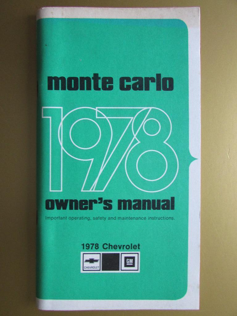 1978 Chevrolet Monte Carlo owner's manual, Engels, Ophalen of Verzenden
