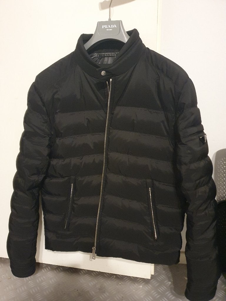 Prada winterjas/herfst , biker model, maat 54/XL, Maat 52/54 (L), Zwart, Ophalen of Verzenden, Zo goed als nieuw
