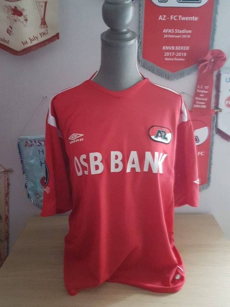 AZ  Alkmaar  matchworn shirt 2005-2006  uefa  cup, Verzamelen, Sportartikelen en Voetbal, Ophalen of Verzenden, Gebruikt, AZ, Vaantje of Sjaal