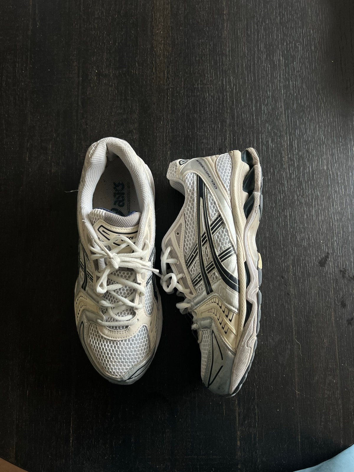 ASICS GEL-Kayano 14 Sneakers - Wit/Zilver 44, Ophalen of Verzenden, Zo goed als nieuw, Wit, Sneakers of Gympen