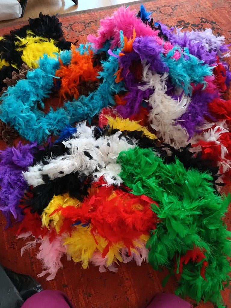 Hele zak boa s verschillende kleuren veren boa, Antiek en Kunst, Ophalen of Verzenden