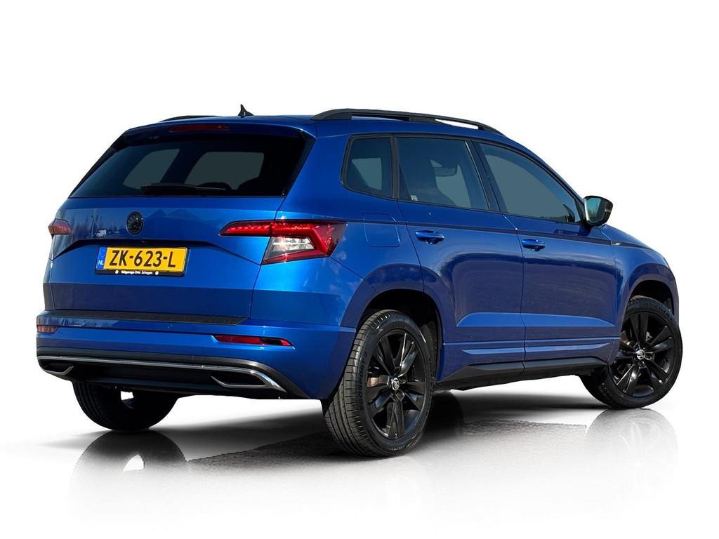 Skoda Karoq 1.5 TSI DSG7 Sportline  Pano  LED  ACC, Stof, 4 cilinders, 150 pk, Blauw