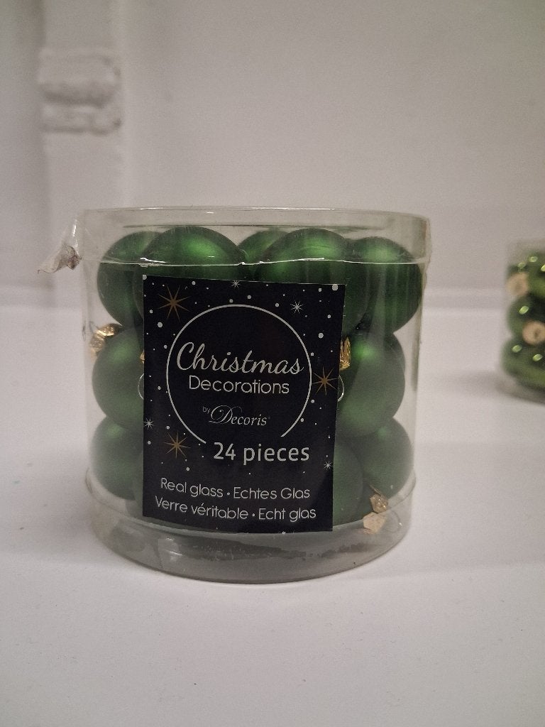 Glazen groene kerstballetjes, Ophalen of Verzenden, Nieuw