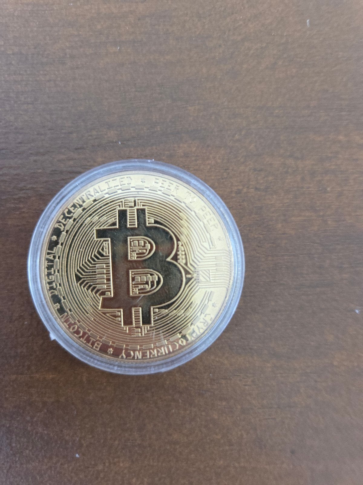 Goudkleurige Bitcoin munt - Decoratieve Crypto Collectible, Verzenden