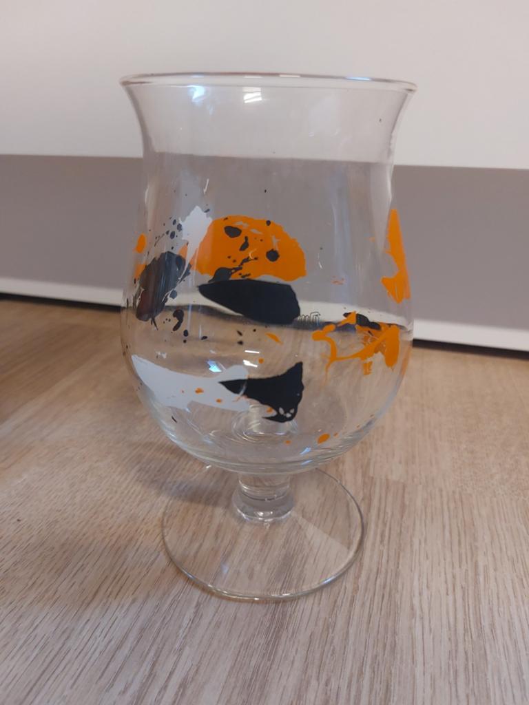 Duvel glas Arne Quinze 2011, Ophalen of Verzenden, Zo goed als nieuw, Bierglas