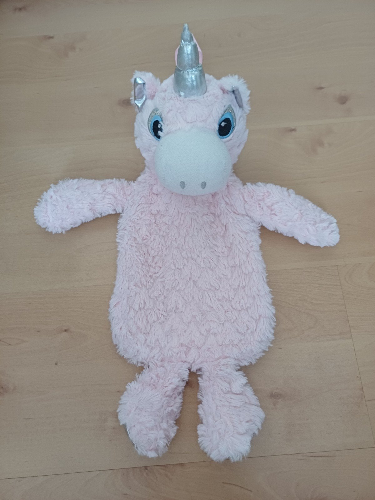 Eenhoorn knuffel met kruik erin - Roze en zilver, Eenhoorn, Ophalen of Verzenden, Zo goed als nieuw, Met kleding of accessoire