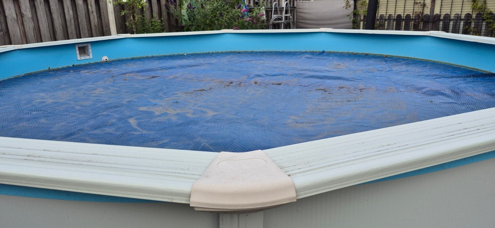 Te koop zwembad 4.45 m 10 hoekig, Ophalen, Gebruikt, Rond, 300 cm of meer