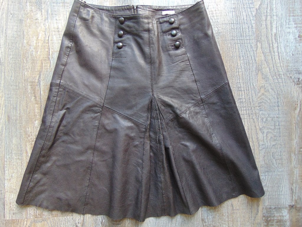 Bruin leren rok maat 40 leer La Ligna, Maat 38/40 (M), Bruin, Ophalen of Verzenden, Zo goed als nieuw