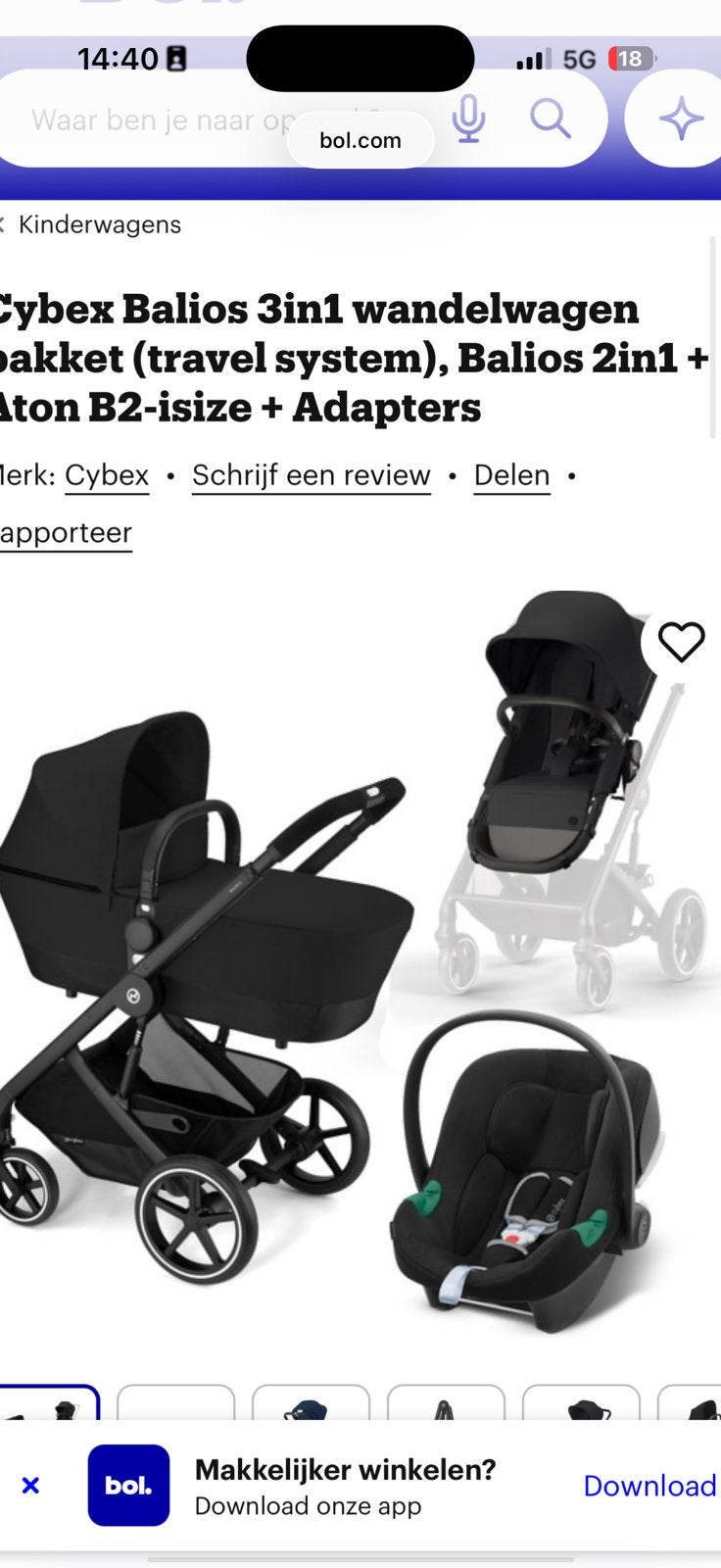 CYBEX BALIOS 3 in 1, Kinderen en Baby's, Ophalen, Zo goed als nieuw, Overige merken