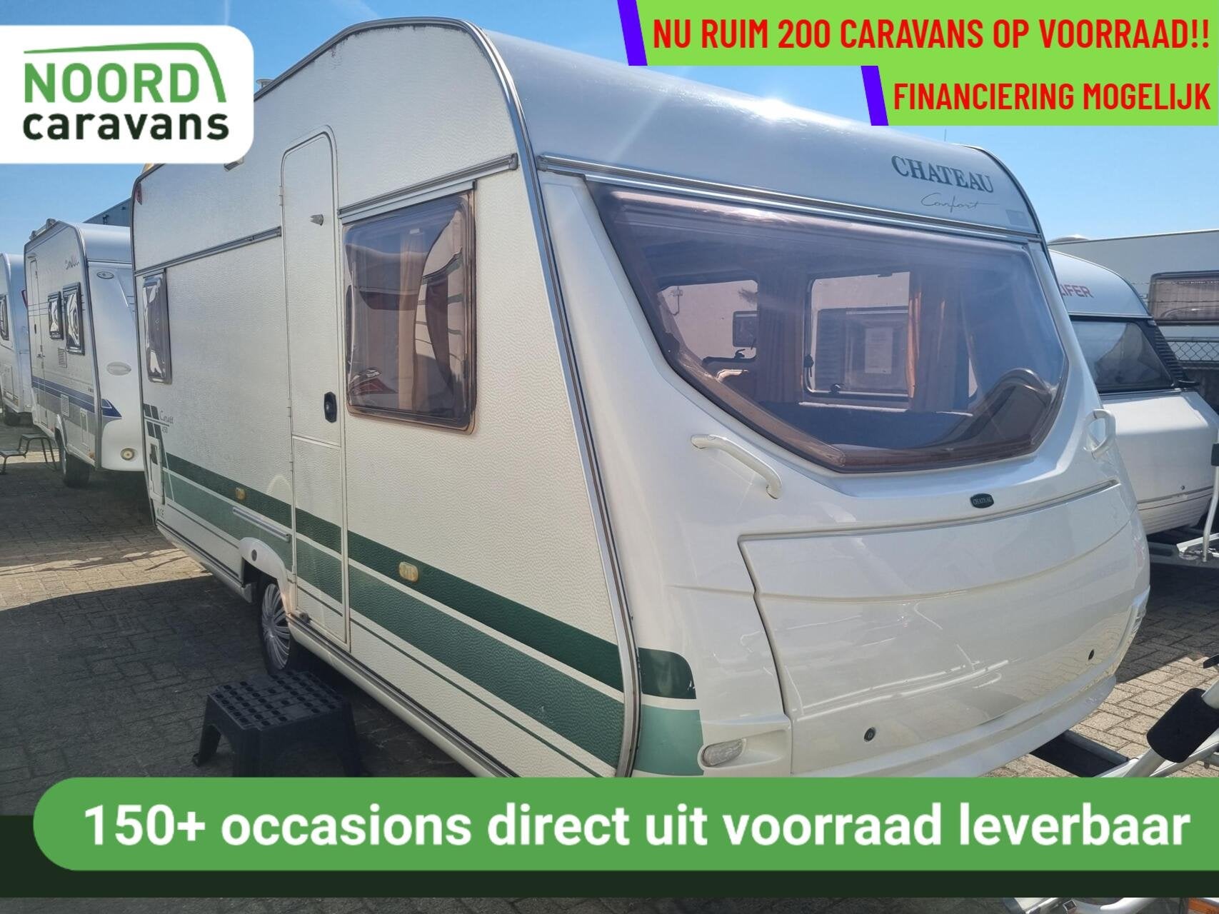 Chateau caratt 450 VOORTENT + LUIFEL + FRANSBED + DINETTE, Caravans en Kamperen, Serviceluik, Chateau, Bedrijf, 750 - 1000 kg