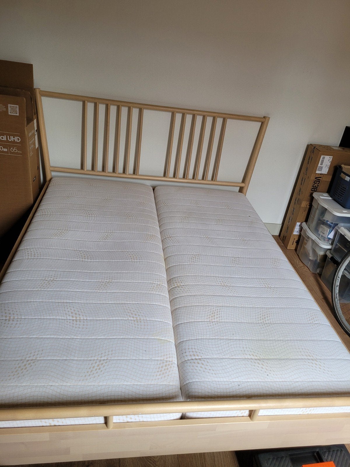 Auping bed (verstelbaar), Huis en Inrichting, Slaapkamer | Bedden, Gebruikt, Tweepersoons, Hout, Verstelbaar, Ophalen