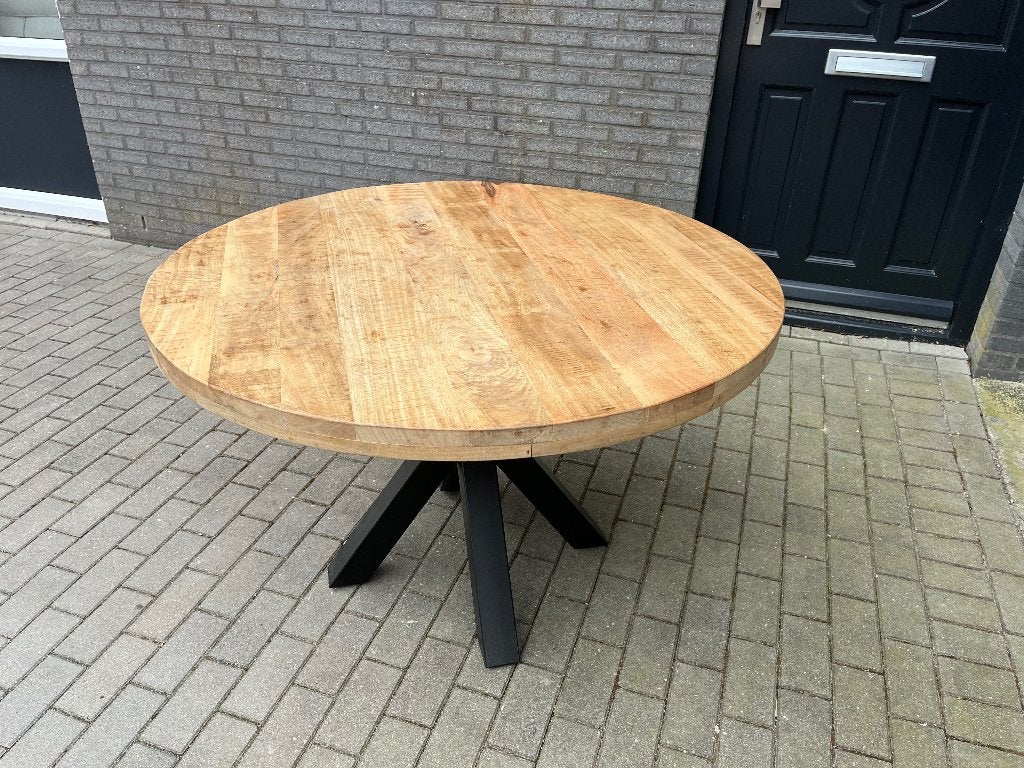 Ronde eetkamertafel, Huis en Inrichting, Tafels | Eettafels, Ophalen, Gebruikt, Rond, Vier personen