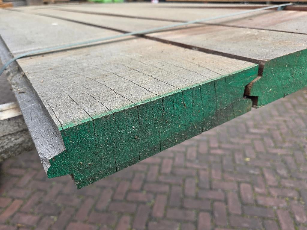 3.9 m2 Azobé hardhouten damwand 6 cm dik - nr: HP74, Ophalen, Planken, Nieuw, Hardhout