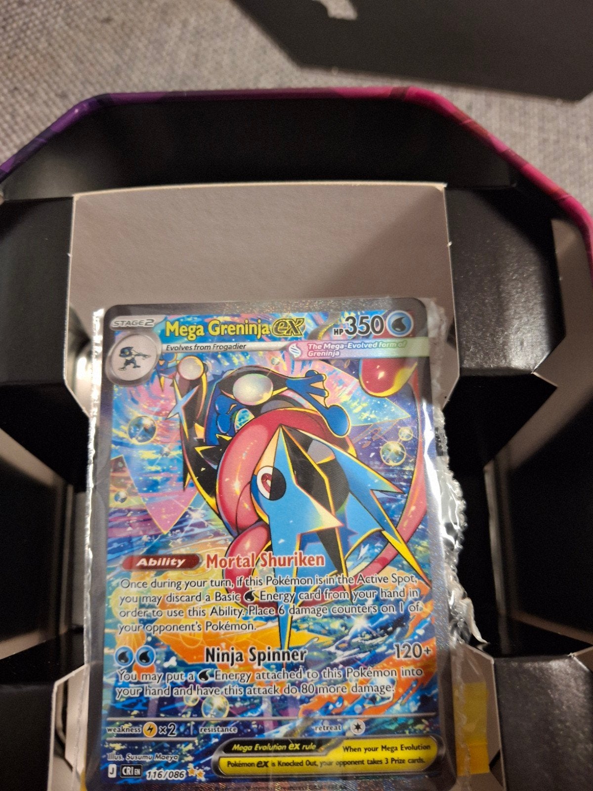Mega Grey Ninja EX Pokémon Kaart - Nu met korting!, Ophalen, Nieuw, Losse kaart