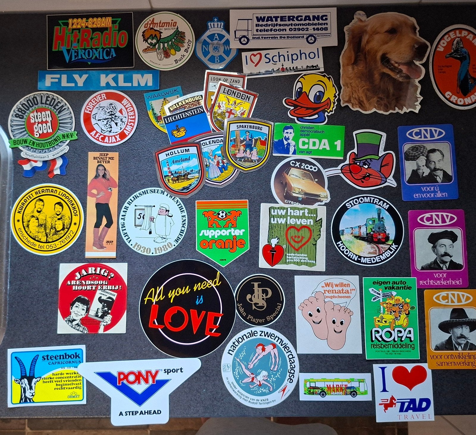 58 Vintage stickers, Verzamelen, Ophalen of Verzenden, Zo goed als nieuw