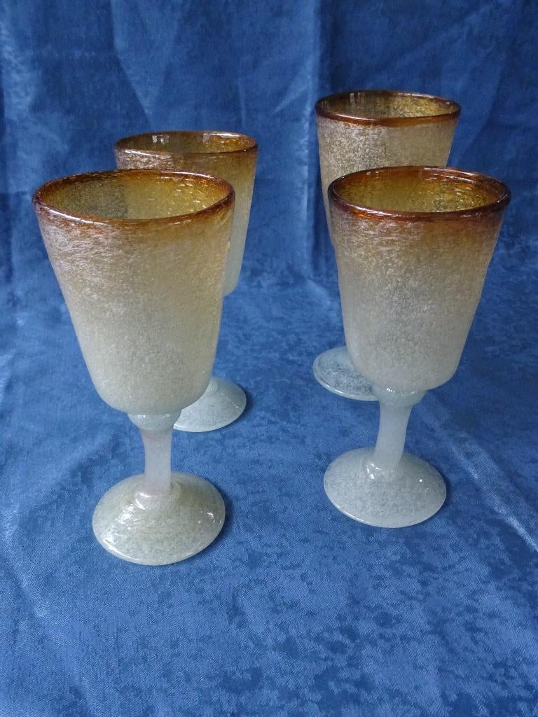 Murano glas wijn glazen Napoleone Martinuzzi art deco 1940, Ophalen of Verzenden, Zo goed als nieuw, Overige typen