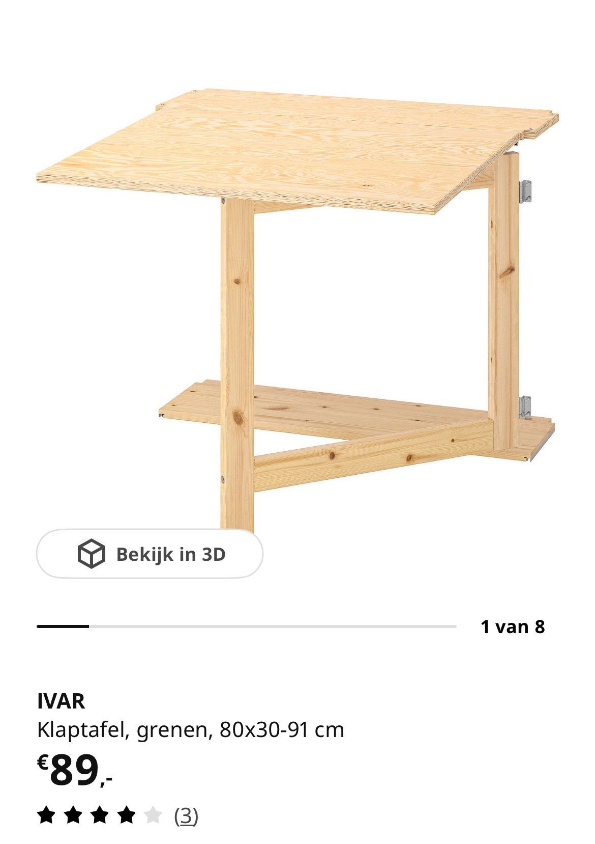 Ivar klaptafel, Ophalen, Zo goed als nieuw