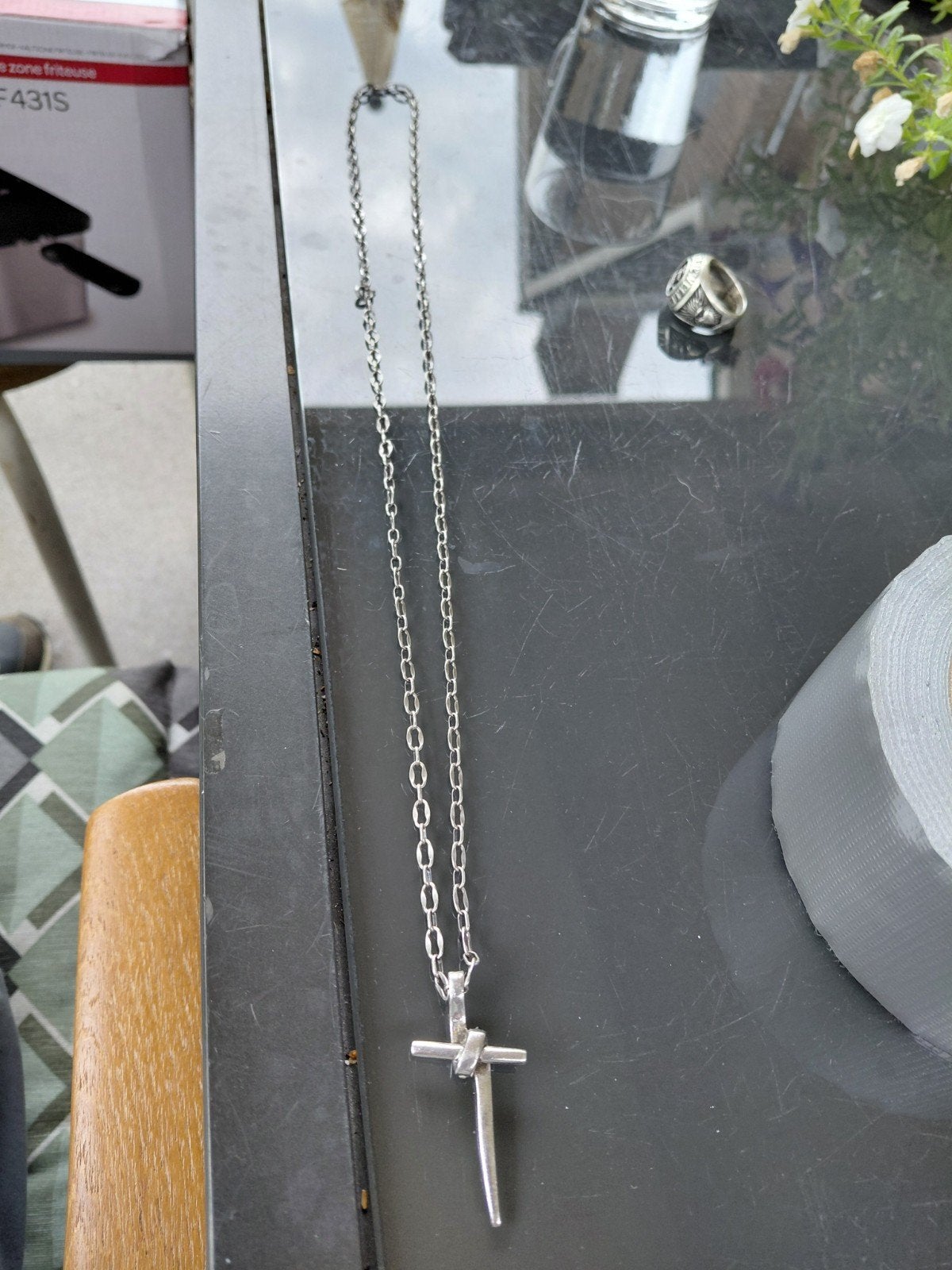 PRACHTIG DESIGN ZILVEREN ( 925 1 STE GEHALTE ZILVER ) KRUIS, Ophalen of Verzenden, Zilver