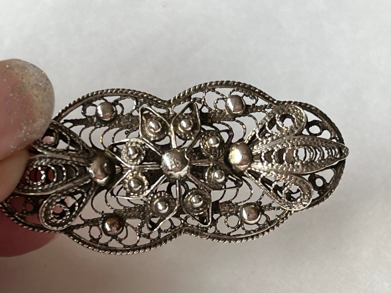 Antieke Zilveren Zeeuwse Broche - Gekeurd, 4 tot 7 cm, Verzenden, Zo goed als nieuw, Zilver