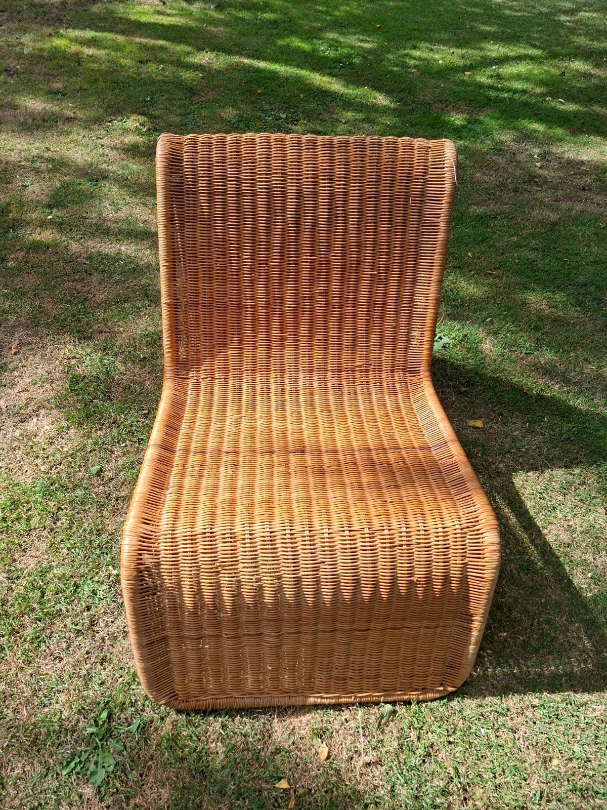 Vintage Ikea Hestra rotan loungefauteuil, ontw. T. Agnoli, Ophalen, Zo goed als nieuw, Bruin, Eén