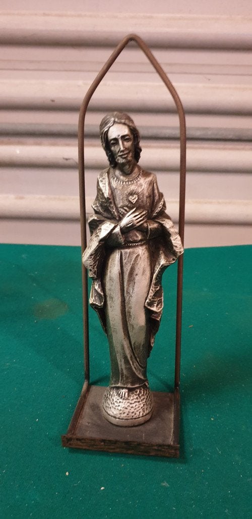 muurhanger jezus beeld metaal aardewerk, Verzamelen, Ophalen of Verzenden