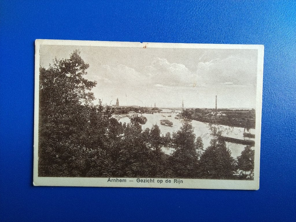 Arnhem, Gezicht op de Rijn. Klf, Verzenden, 1920 tot 1940, Ongelopen, Gelderland