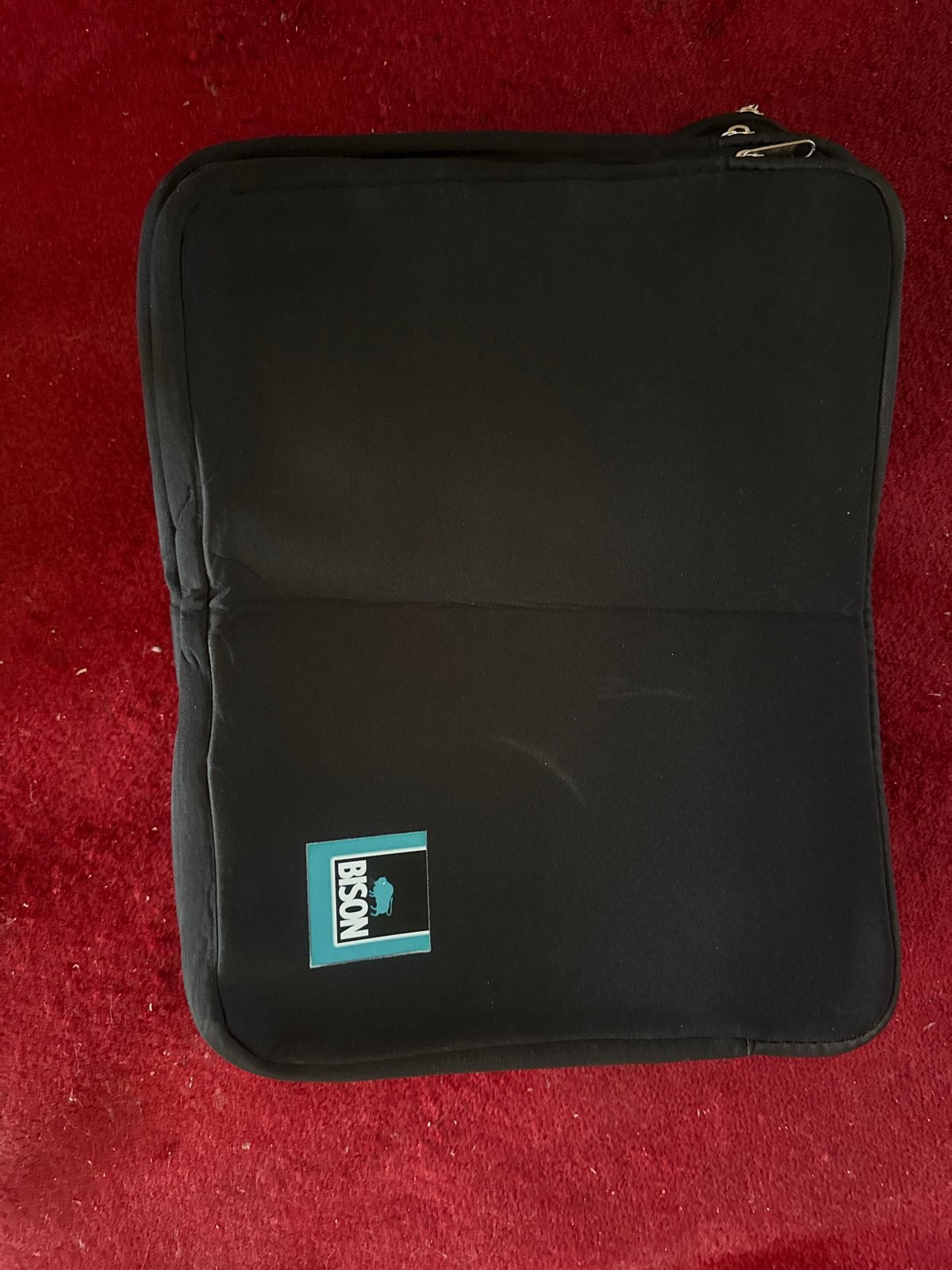 Bison laptophoes - Zwart - 14 inch, Ophalen, 14 inch, Zo goed als nieuw
