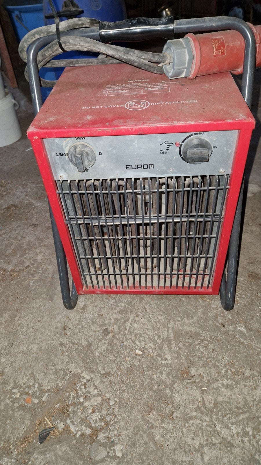 Eurom EK 9002 Elektrische Kachel - 9000 Watt, Ophalen, Gebruikt, Overige soorten, Elektrisch