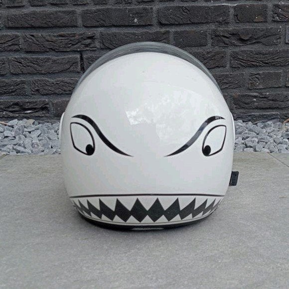 TK > Project Scooterhelm Kevlar-Mix Wit met Haaiendesign, Ophalen of Verzenden, Tweedehands, Kinderen, Overige typen