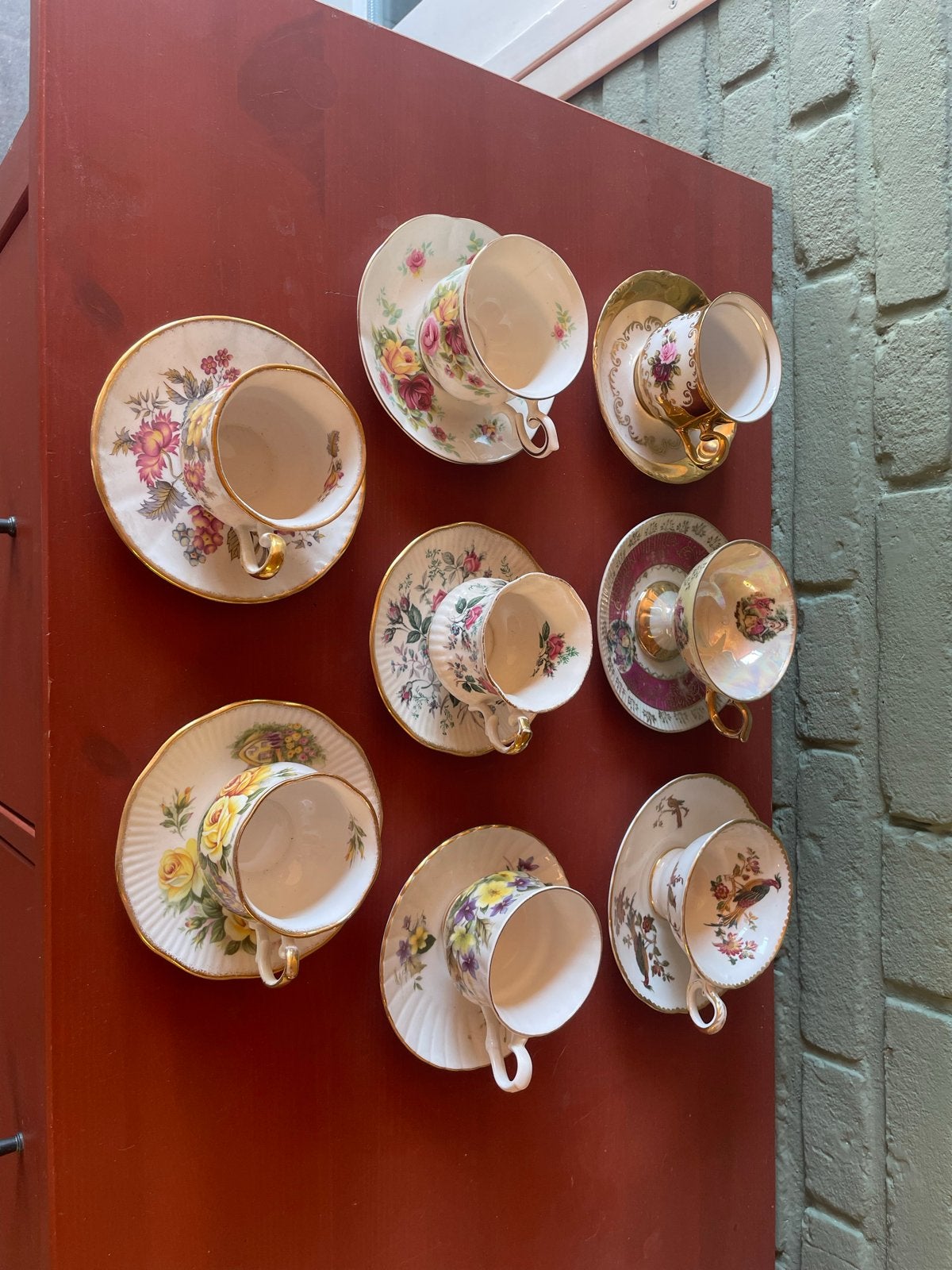 Prachtige collectie vintage theekopjes met schotels, Ophalen of Verzenden
