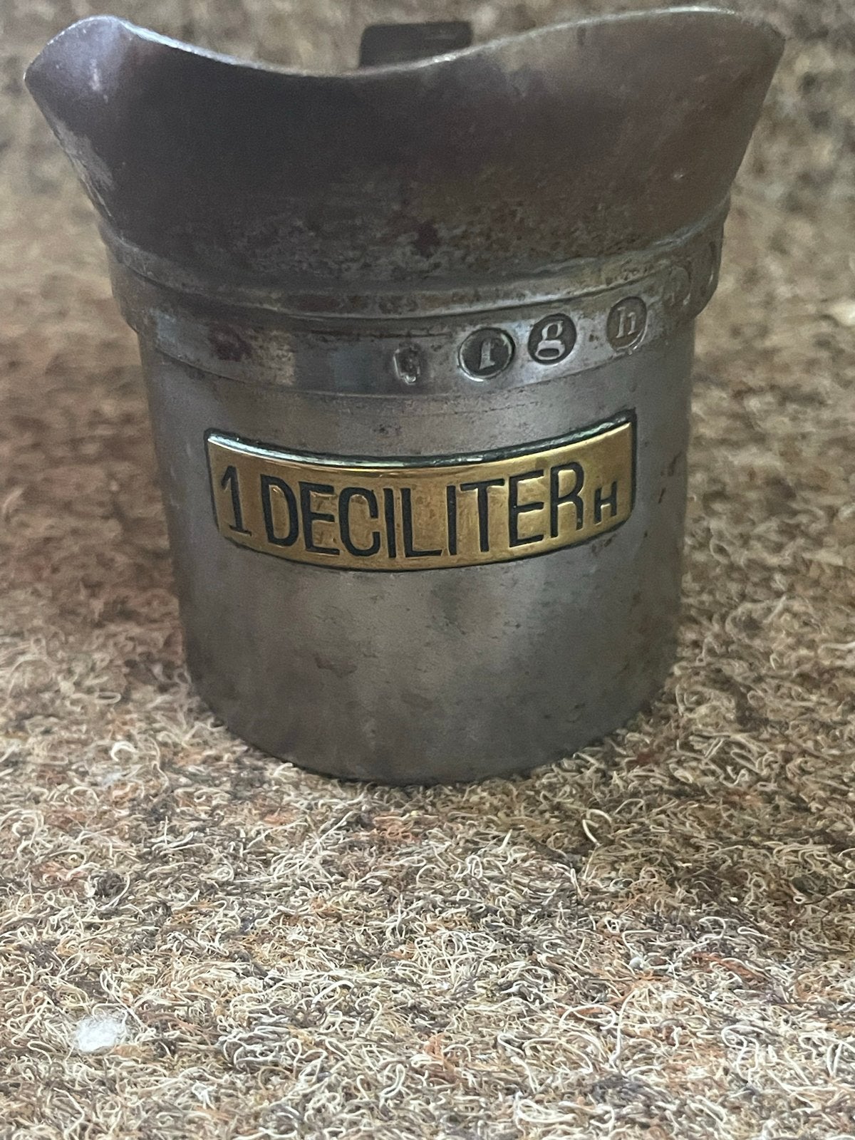 Antieke 1 Deciliter Maatbeker - Tin/Metaal, Antiek en Kunst, Ophalen of Verzenden