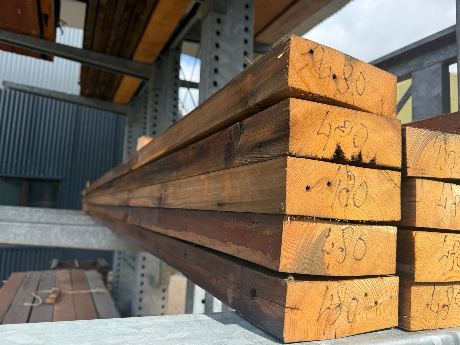 Balkhout 5,5x4,80, Ophalen of Verzenden, Zo goed als nieuw, Minder dan 180 cm, Planken