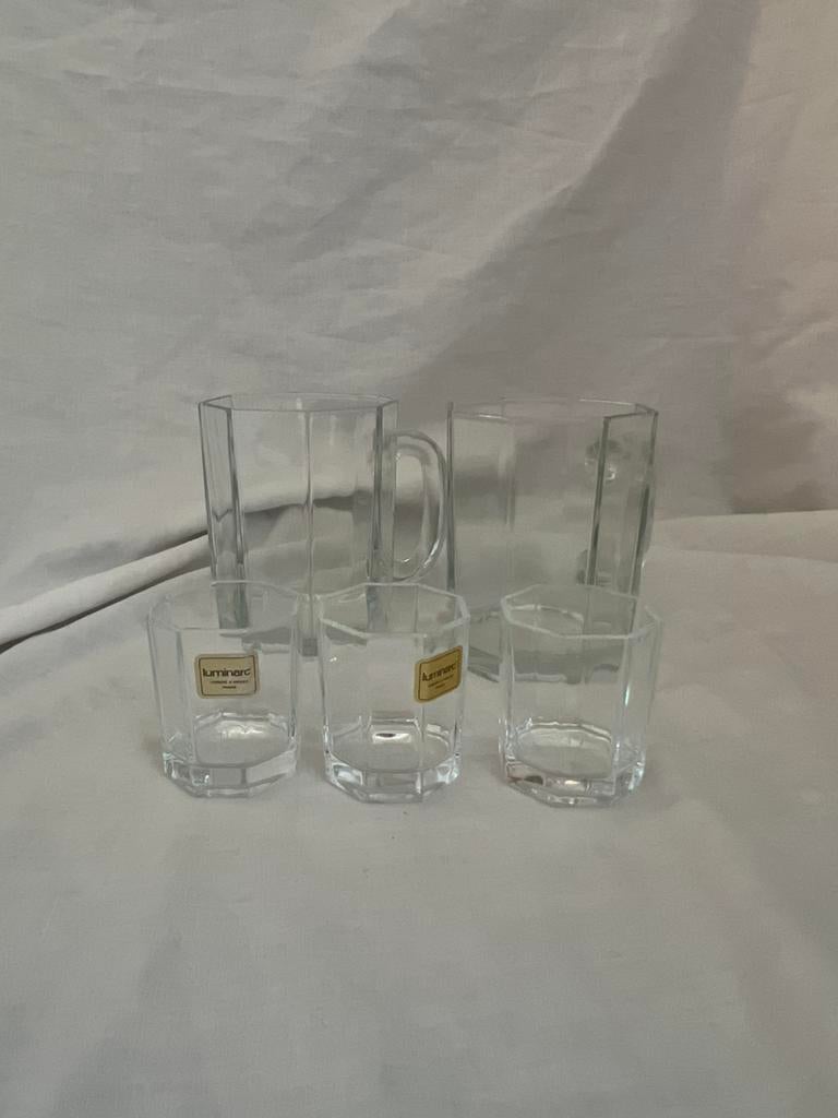 Vintage glazen Luminarc France | Luminarc Octime | set van 5, Verzamelen, Ophalen, Overige typen