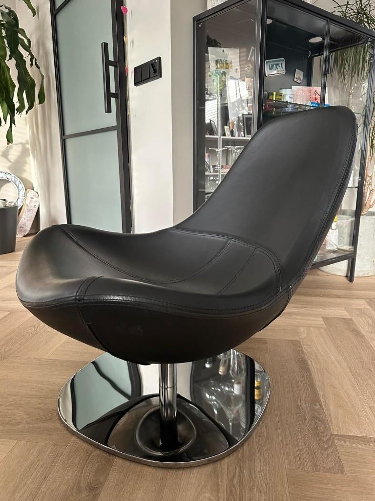 Ikea Tirup stoel (zwart leer), Ophalen, Gebruikt, Zwart, Leer