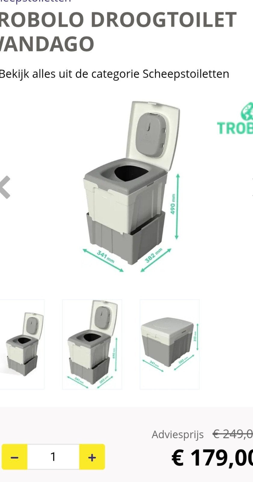 Trelolo WandaGO Droogtoilet - Compact & Draagbaar, Ophalen of Verzenden, Nieuw
