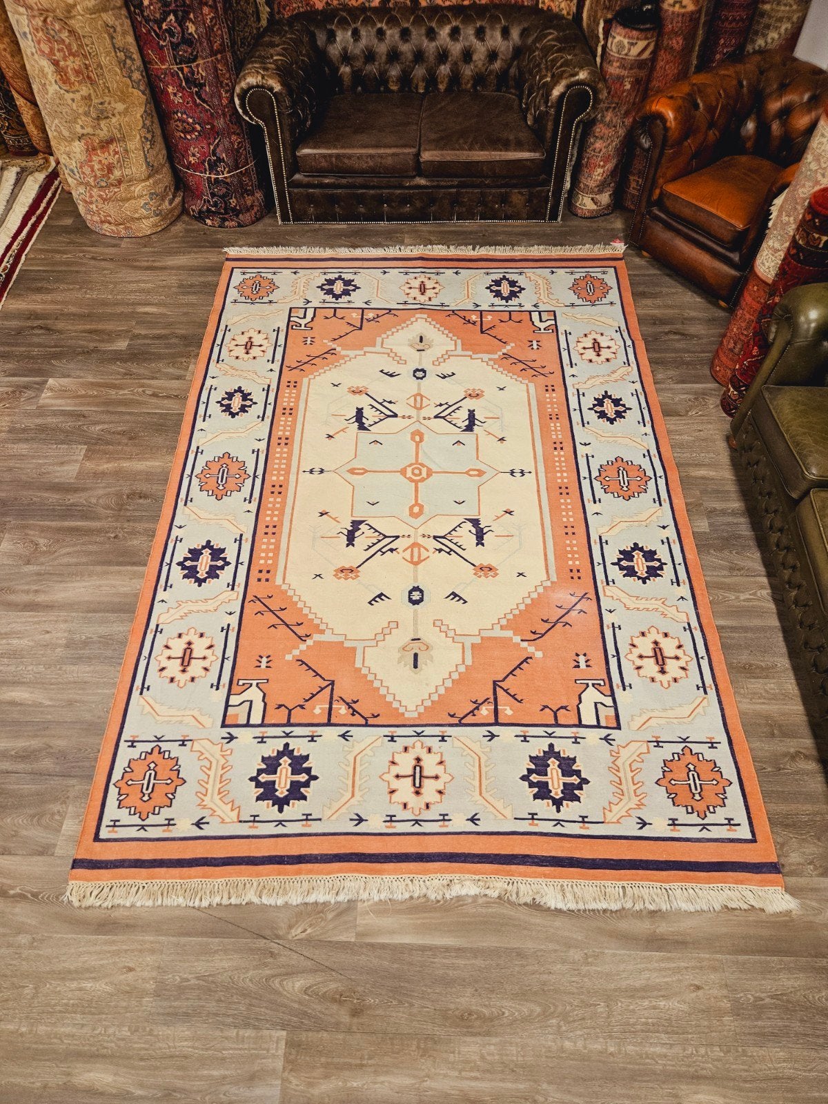 Handgeweven Kelim Tapijt. prachtige kleuren en patronen!, Huis en Inrichting, 200 cm of meer, Ophalen of Verzenden, Zo goed als nieuw