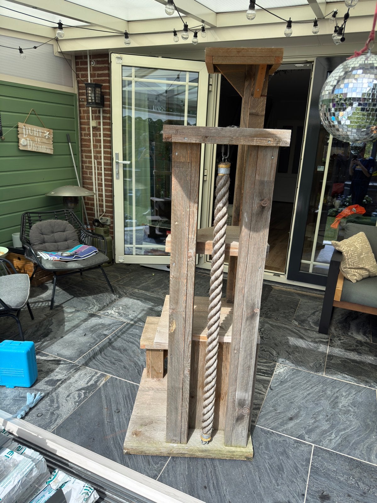 Krabpaal Steiger hout, Ophalen, Krabpaal