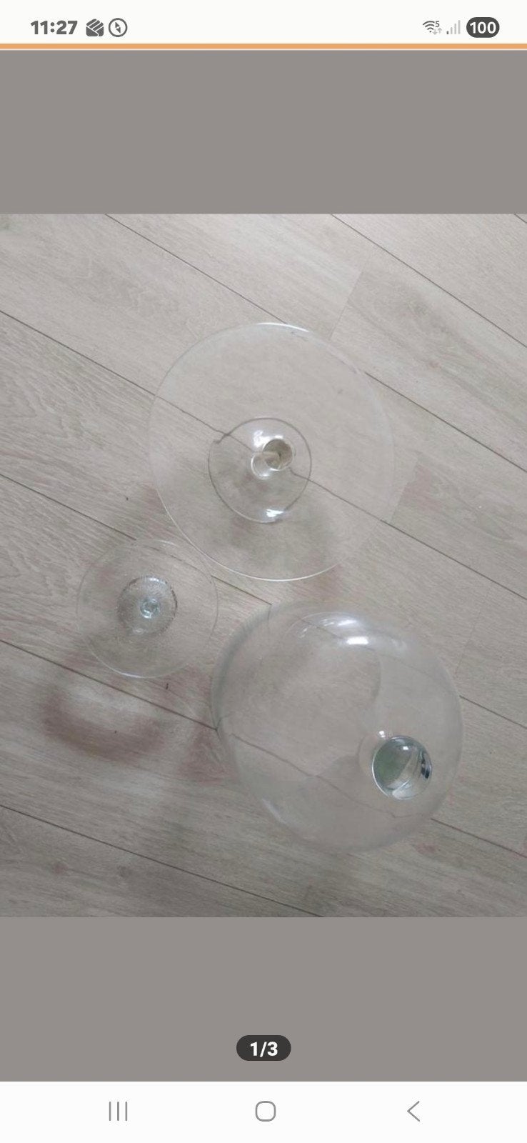 Glazen taartstolp met schaal en mini schaaltje, Ophalen of Verzenden