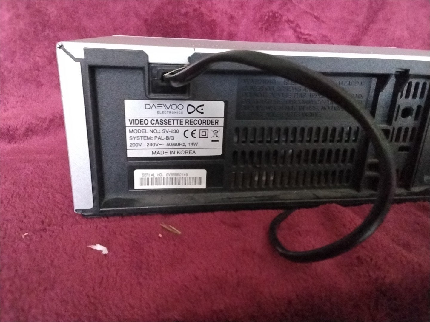 Daewoo SV-230 VHS-speler/recorder - Goede staat, Ophalen of Verzenden, Gebruikt, VHS-speler of -recorder