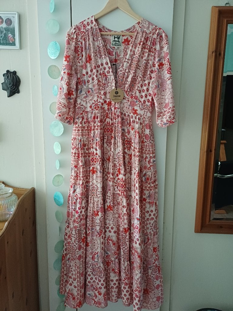 Nieuwe maxi jurk Jaase Ruby Berry red, maat L, Kleding | Dames, Jaase, Maat 42/44 (L), Nieuw, Ophalen of Verzenden