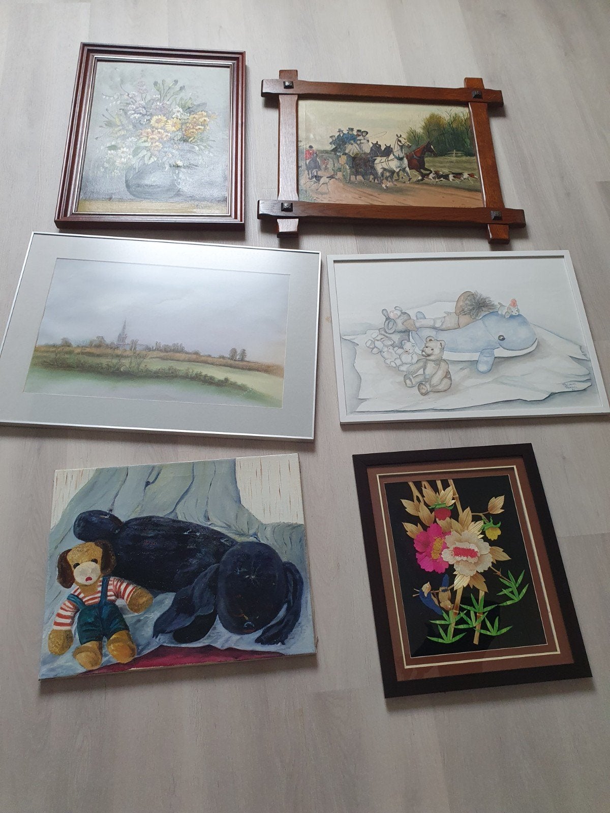 Diverse Schilderijen Collectie - Landschap, Bloemen, Dieren, Ophalen, Handgeschilderd, Bloemen