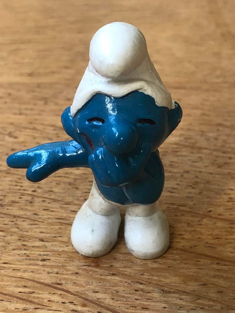 Poppetje v/e smurf - Schleich Copyright 1970 PEYO HONG KONG, Ophalen of Verzenden, Gebruikt, Poppetje, Figuurtje of Knuffel
