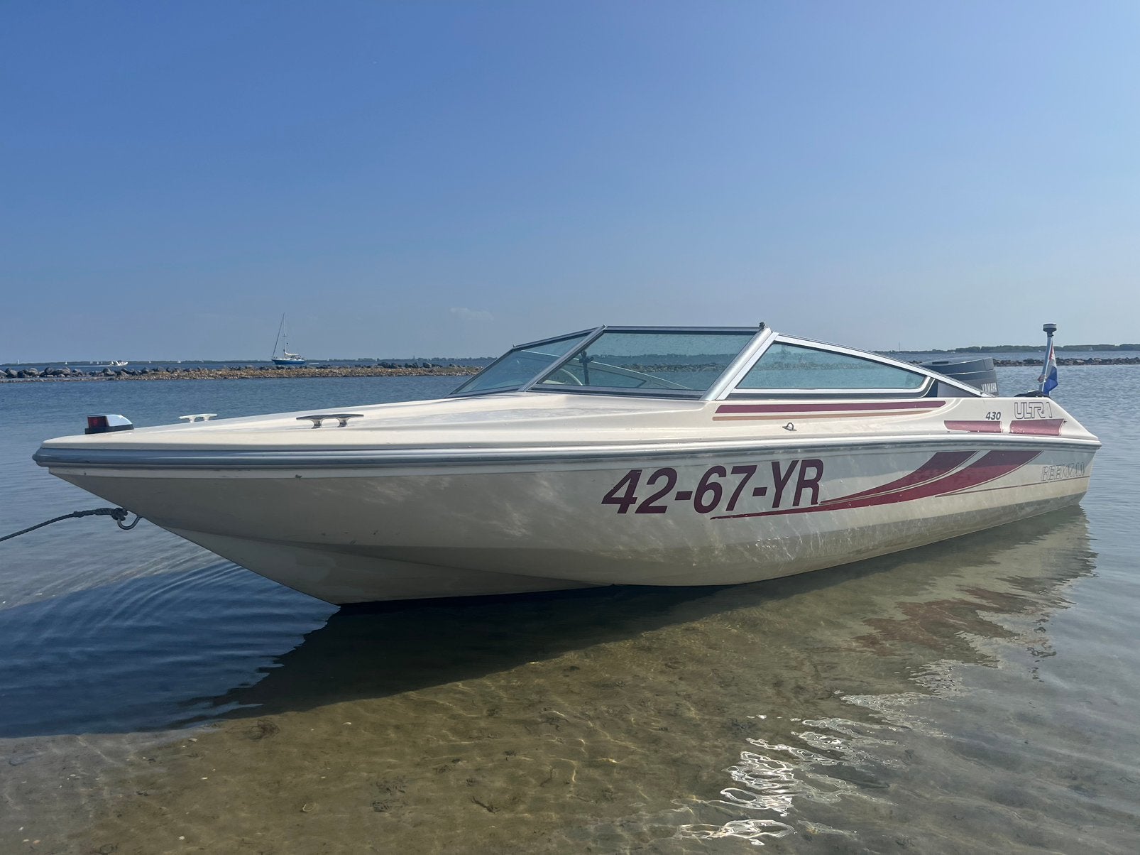 Beekman 430 ULTRA met 60PK yamaha en kanteltrailer, Ophalen, 60 pk, Gebruikt, Elektrische start