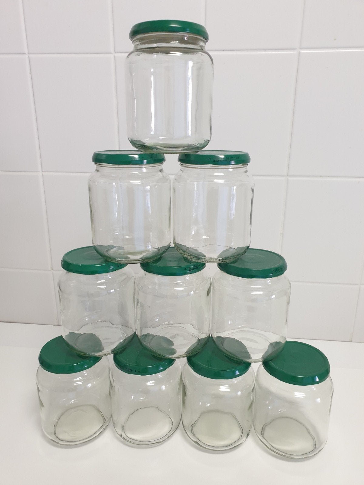 10 Lege glazen potten van 600ml, Ophalen of Verzenden, Zo goed als nieuw, Glas, Pot, Bus of Blik