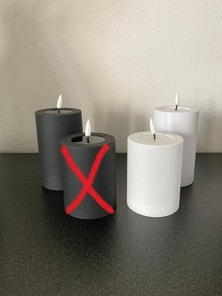 DeLuxe Homeart Flame Led Buitenkaars Ø7,5 zwart of wit Nieuw, 10 cm, Overige materialen, Nieuw, Ophalen of Verzenden