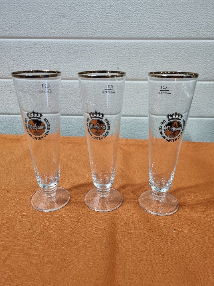 warsteiner bierglazen 0.2l drie stuks, Verzamelen, Glas en Borrelglaasjes, Ophalen of Verzenden, 'T Olde Gre-j, Info@toldegrej.nl