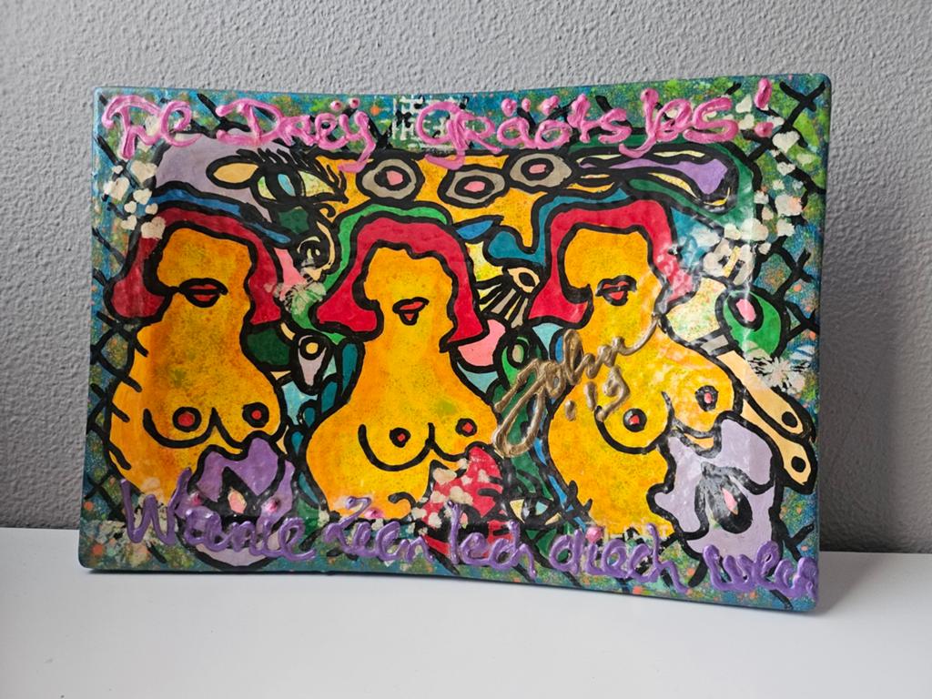 Uniek handgemaakt kunstwerk de drie vrouwen, dames, Antiek en Kunst, Ophalen of Verzenden