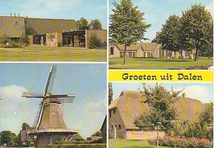 Ansichtkaart 	Dalen	4-luik	Molen, Verzenden, 1980 tot heden, Gelopen, Drenthe